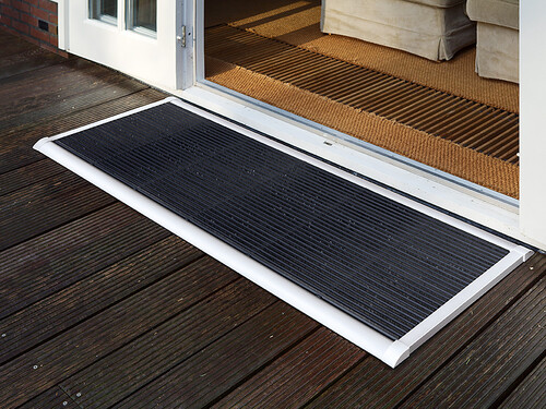 Outdoor-Fußmatte New Standard B 90 cm, T 60 cm | Aluminium weiß