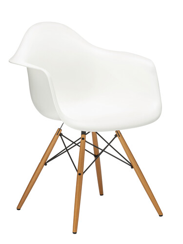 Stuhl Eames Plastic Armchair DAW Ahorn, natur | weiß