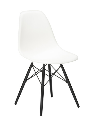 Stuhl Eames Plastic Side Chair DSW Ahorn, schwarz | weiß