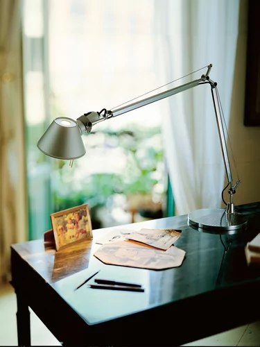 * Artemide Tolomeo Tavolo Schreibtisch Tisch Leuchte Silber E27 inkl Fuß 