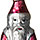 Weihnachtsbaumanhänger Ballon mit Weihnachtsmann, silberfarben/rot